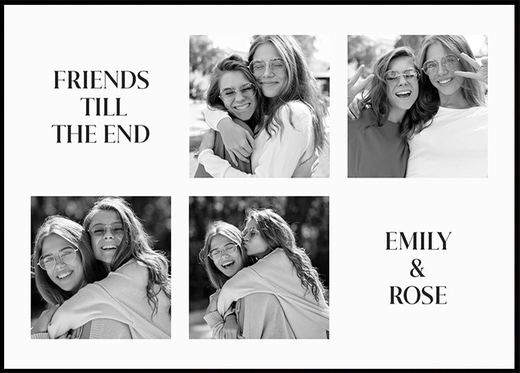 Friends Till The End Personalized Photo Collage Plakat