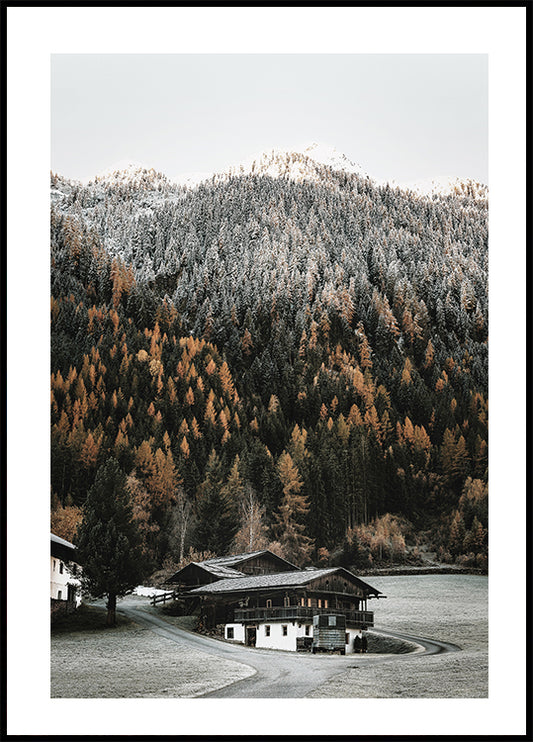 Rustic Houses in the Mountains Plakat