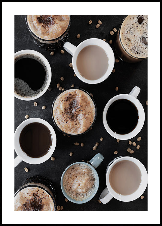 Variety of Coffee Cups Plakat