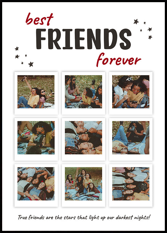 Best Friends Forever Personalized Photo Collage Plakat