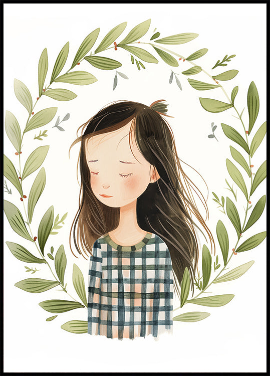 Peaceful Girl Illustration Plakat