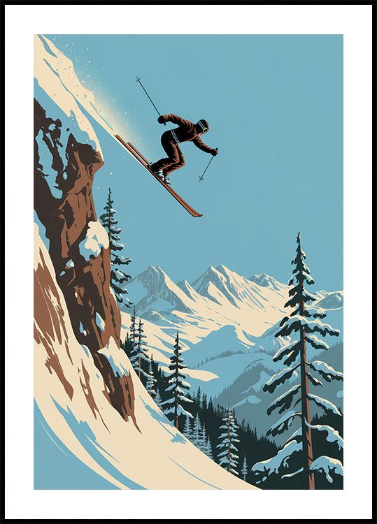Skier Jumping Plakat