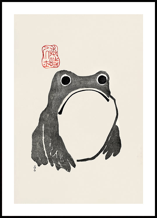 Grumpy Frog I Black Plakat