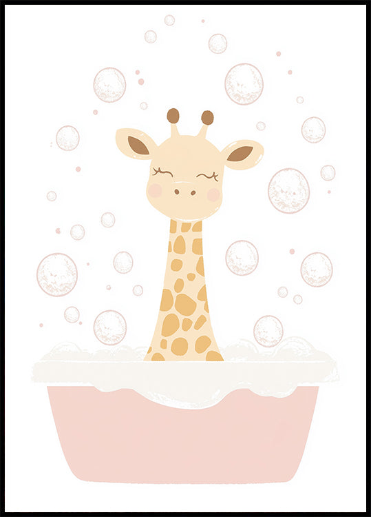 Giraffe Bath Plakat