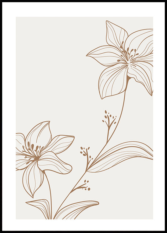 Line Art Flower No.1 Plakat