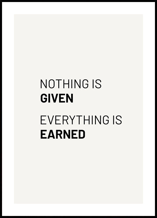 Nothing Is Given Plakat