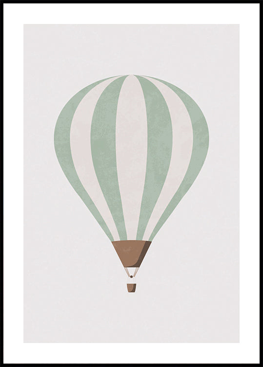 Green Hot Air Balloon Plakat