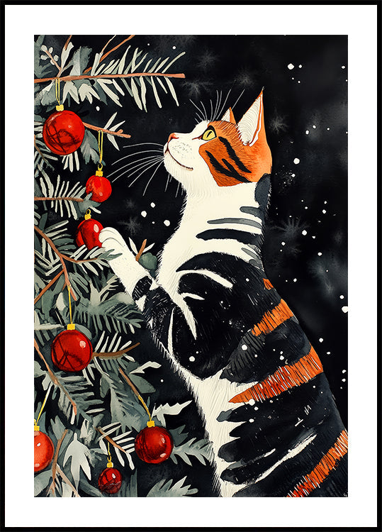 Cats Love the Christmas Tree Plakat