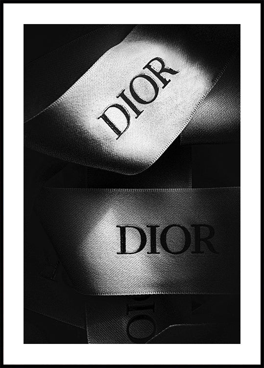 Dior Fashion Ribbons Black & White Plakat