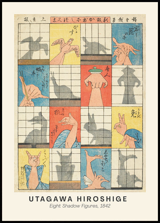 Eight Shadow Figures Hiroshige Vintage Woodblock Plakat