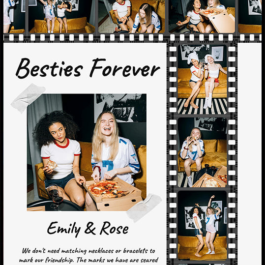 Besties Forever Personalized Photo Film Strip Plakat