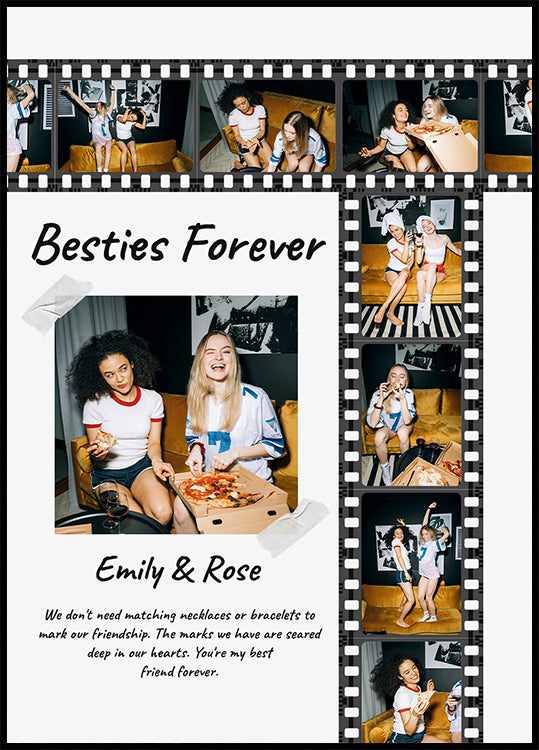 Besties Forever Personalized Photo Film Strip Plakat