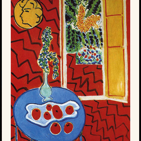 Henri Matisse - Red Interior Still Life on a Blue Table_Тека Plakat