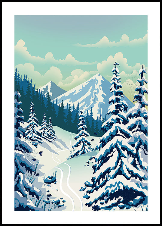 Skiing Landscape Plakat