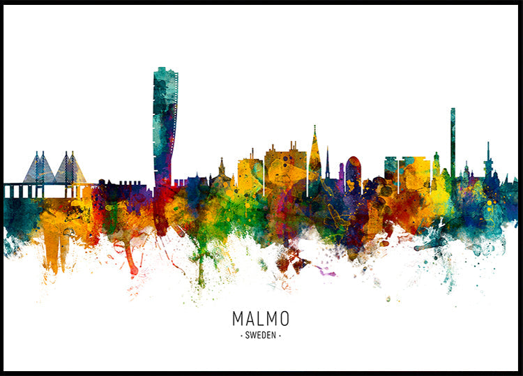 Malmo Sweden Skyline Plakat