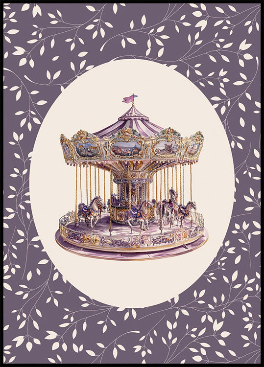 Carousel, Vintage Merry-Go-Round Plakat