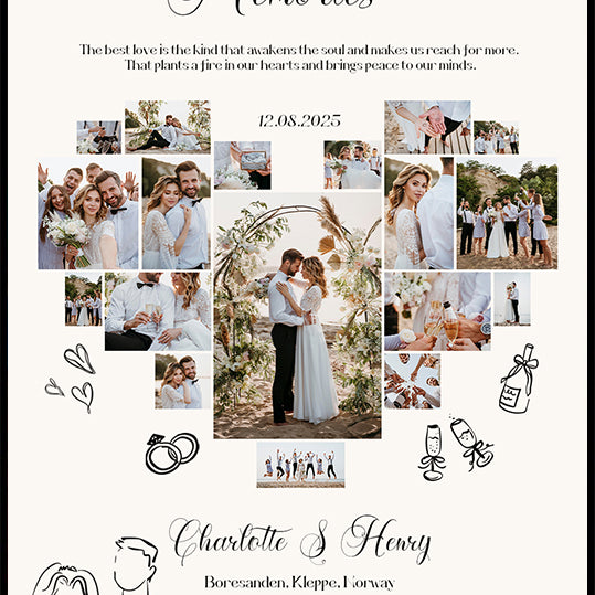 Wedding Memories Photo Collage Plakat
