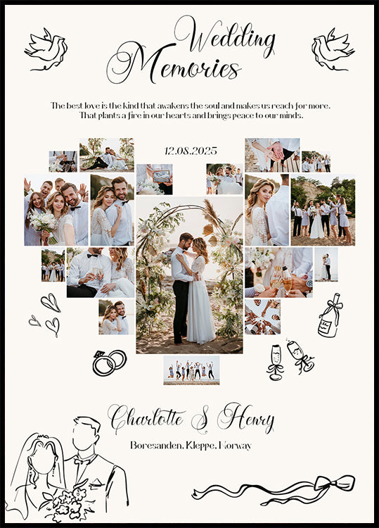 Wedding Memories Photo Collage Plakat