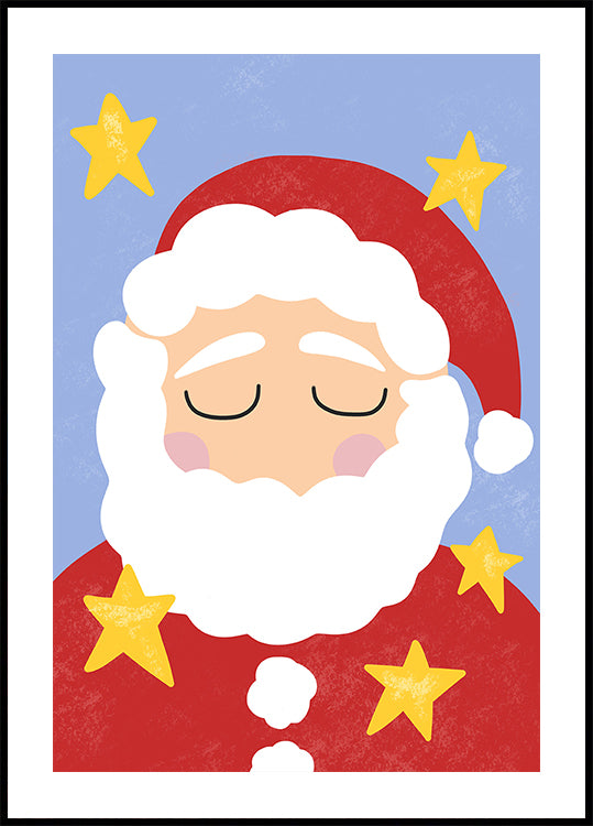 Santa Claus with Stars Plakat