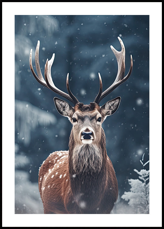 Majestic Winter Deer Plakat