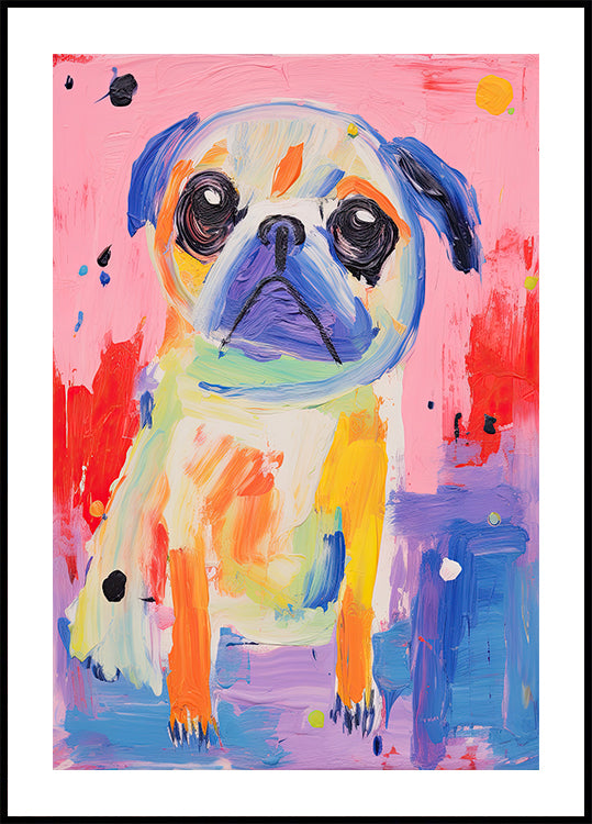 Colorful Pug Plakat