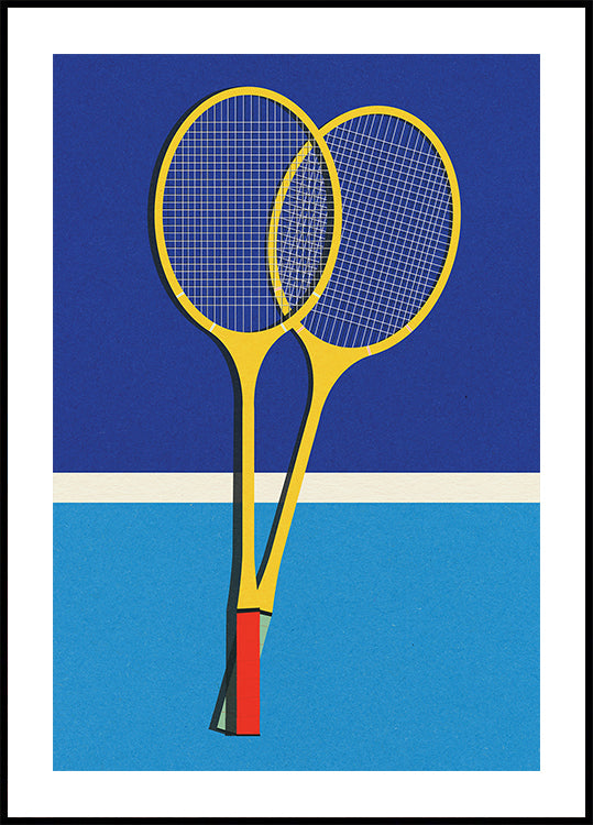 Wooden Badminton Rackets Plakat