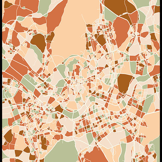 Black Maps Earth Tones 79 Plakat