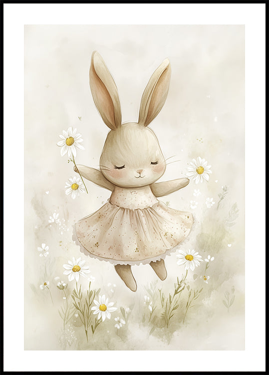 Bunny and Daisies Plakat