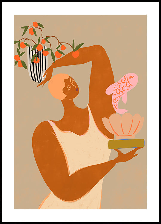 Fish And Oranges Plakat