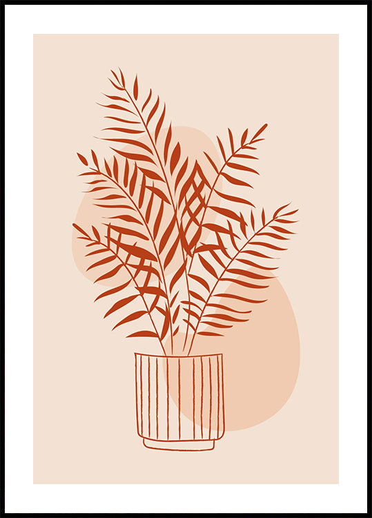 Red Cane Palm in a Pot Plakat