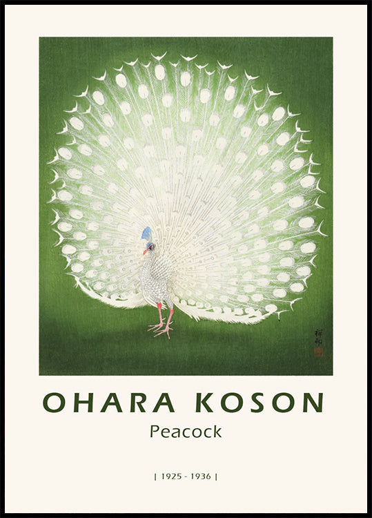 Peacock, Japanese White Peafowl Plakat