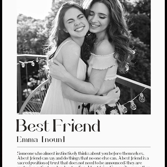 Best Friend Personalized Photo Definition Plakat
