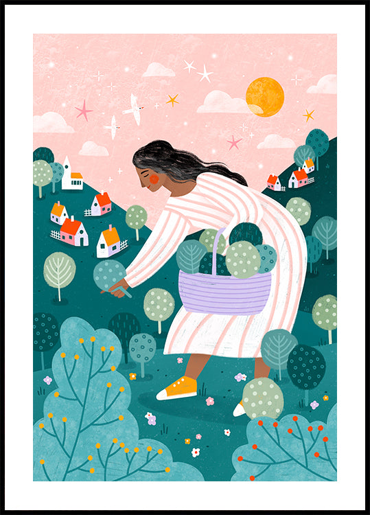 A Woman Tree Picking Plakat
