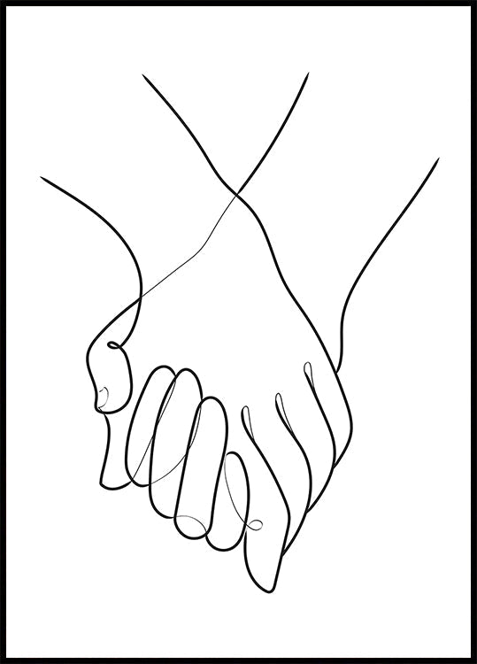 Holding Hands Lines Plakat