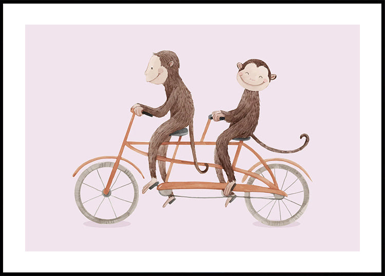 Monkey Bicycle Plakat