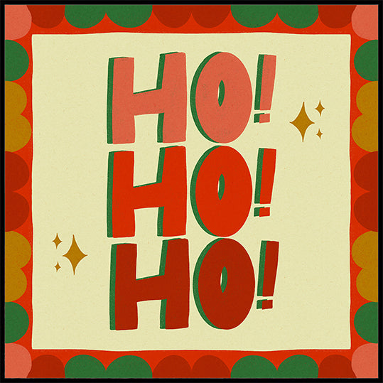Ho Ho Ho Chirstmas Festive Illustration Plakat
