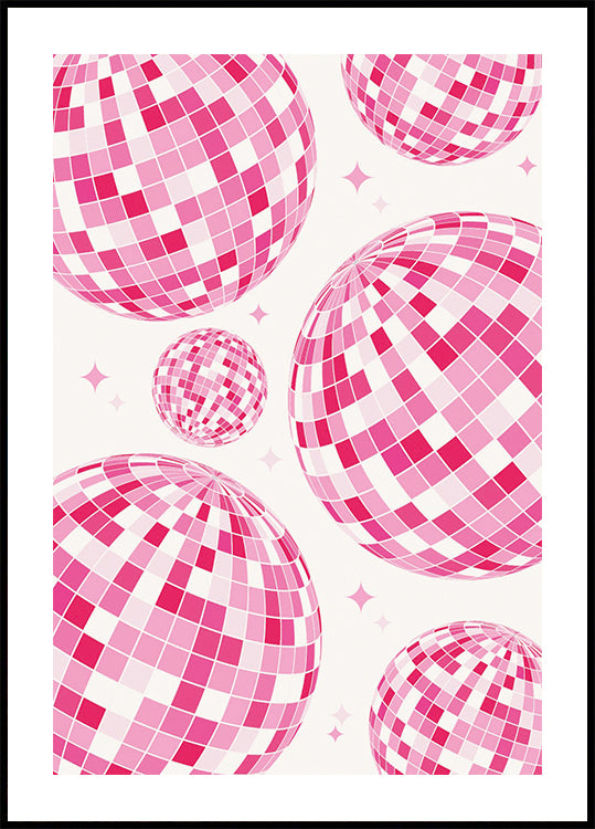 Pink Disco Vibes, Retro Dance Floor Sparkle Plakat