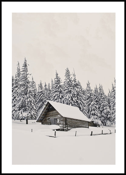 Cabin In Snow Plakat