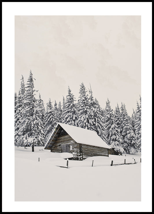 Cabin In Snow Plakat