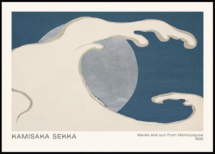 Waves and Sun from Momoyogusa, 1909, Kamisaka Sekka Plakat