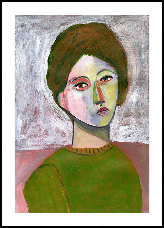 The woman in the green sweater Plakat