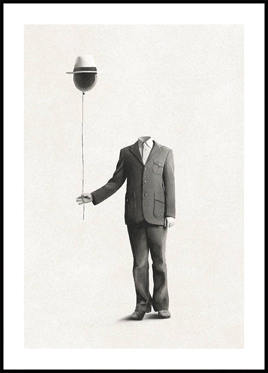 Surreal Absence, headless man with balloon head Plakat