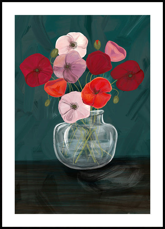 Vase with poppys Plakat