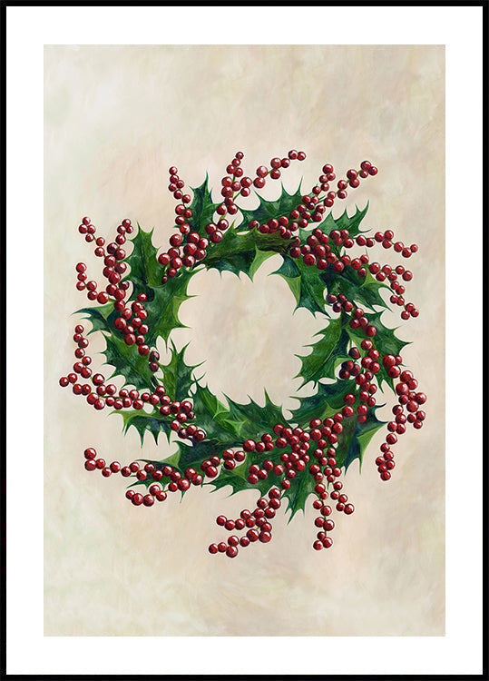 Holly wreath Plakat