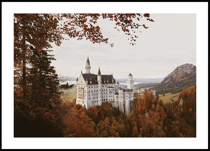 Majestic Castle in Autumn Landscape Plakat