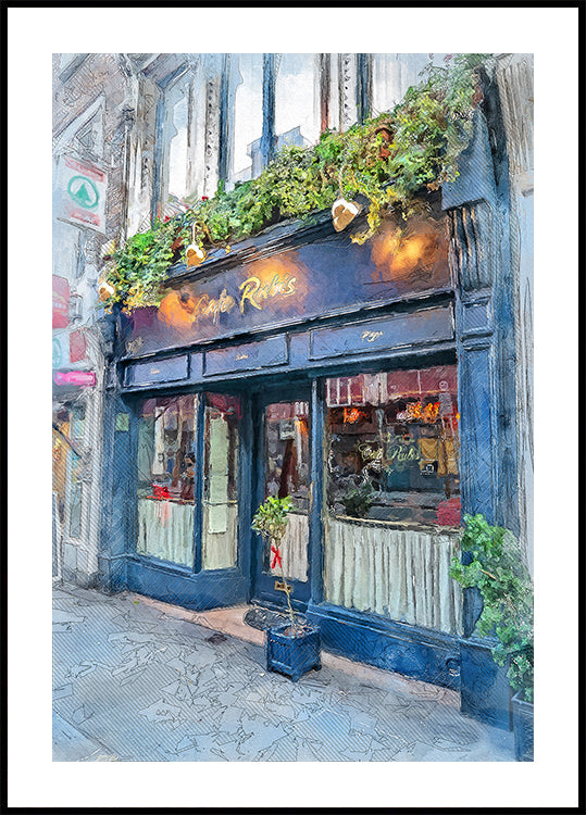 Dublin City Watercolor Art Ireland (10) Plakat