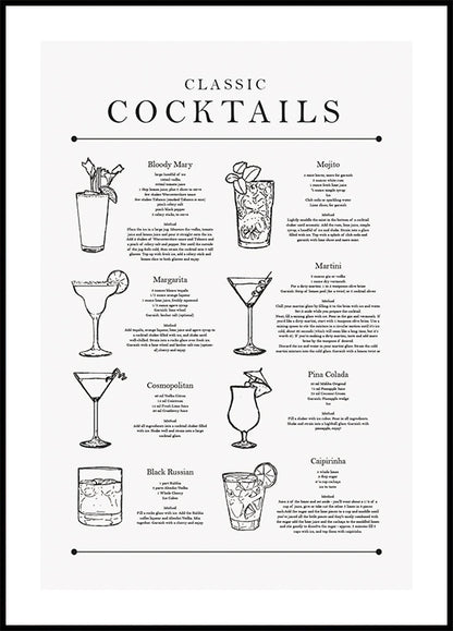 Classic Cocktails Plakat