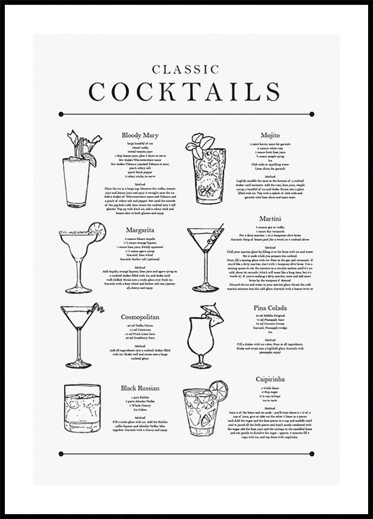 Classic Cocktails Plakat