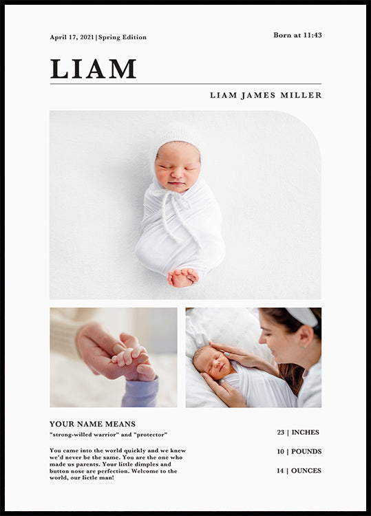 Newborn Birth Announcement Plakat
