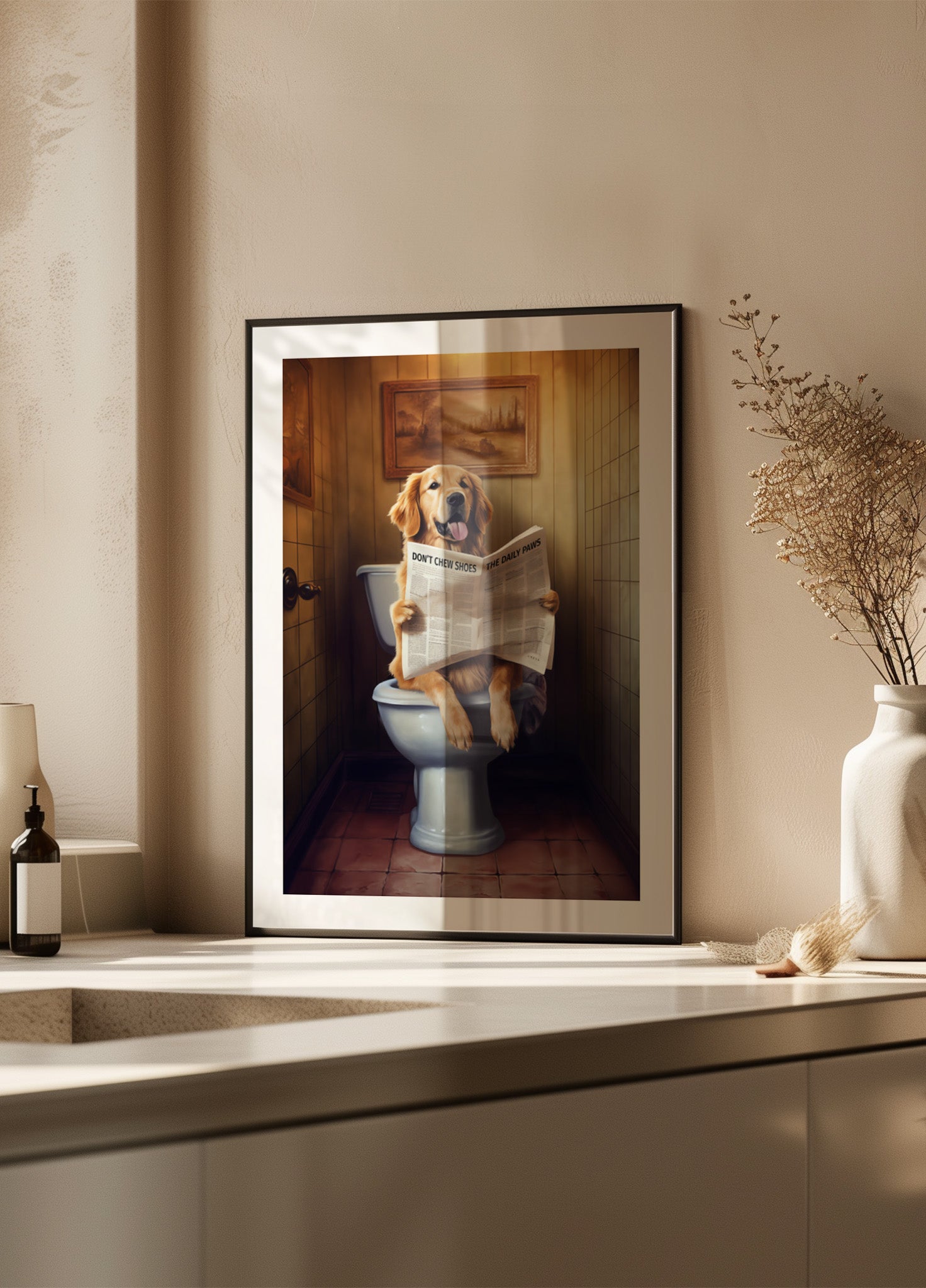Funny Dog Reading Newspaper